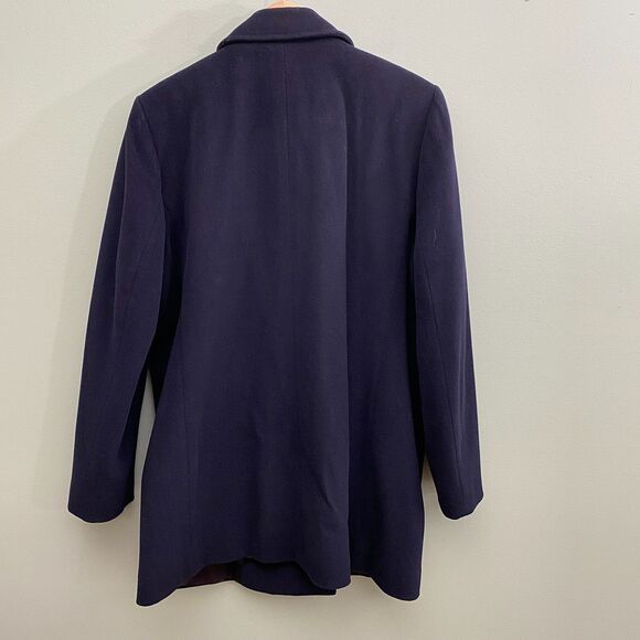 VTG LL Bean Peacoat Navy Blue Wool Cashmere Blend Nautical Preppy Womens 14 - Picture 2 of 15